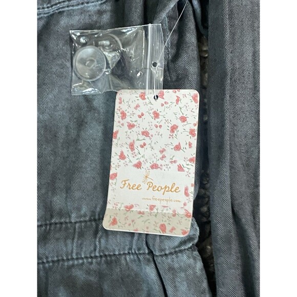 Free People Double Cloth Women’s XS Utility Button Up Military Jacket Gray NWT - Picture 6 of 7